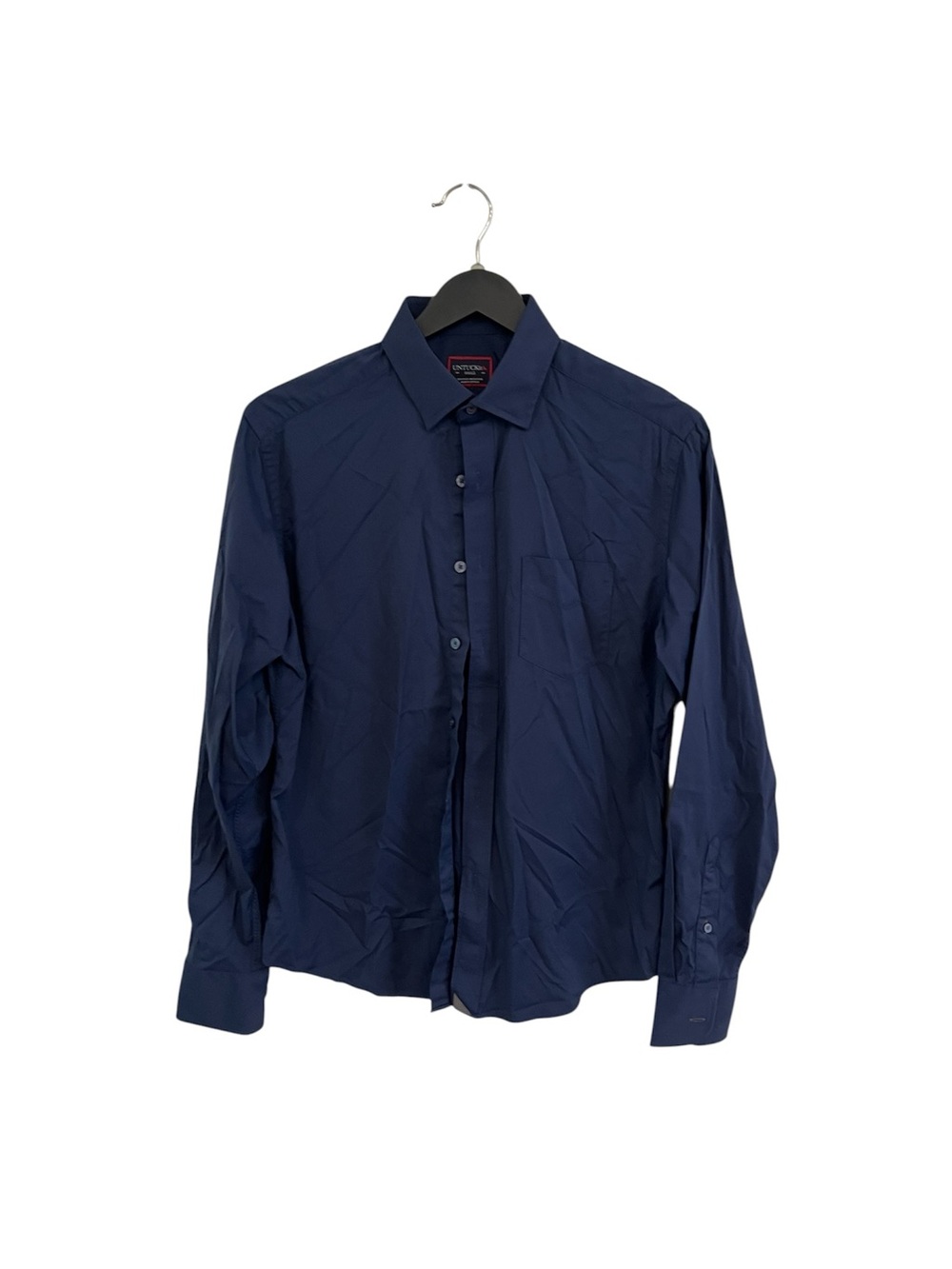 UNTUCKit Men's Long-Sleeve Dress Shirt in Navy Blue
